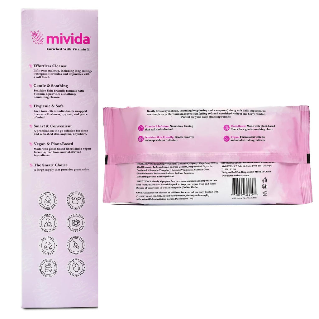 Hypoallergenic Makeup Remover Wipes Bulk Bundle | 100 makeup wipes individually wrapped + 200 Count Face Wipes (4 x 50)