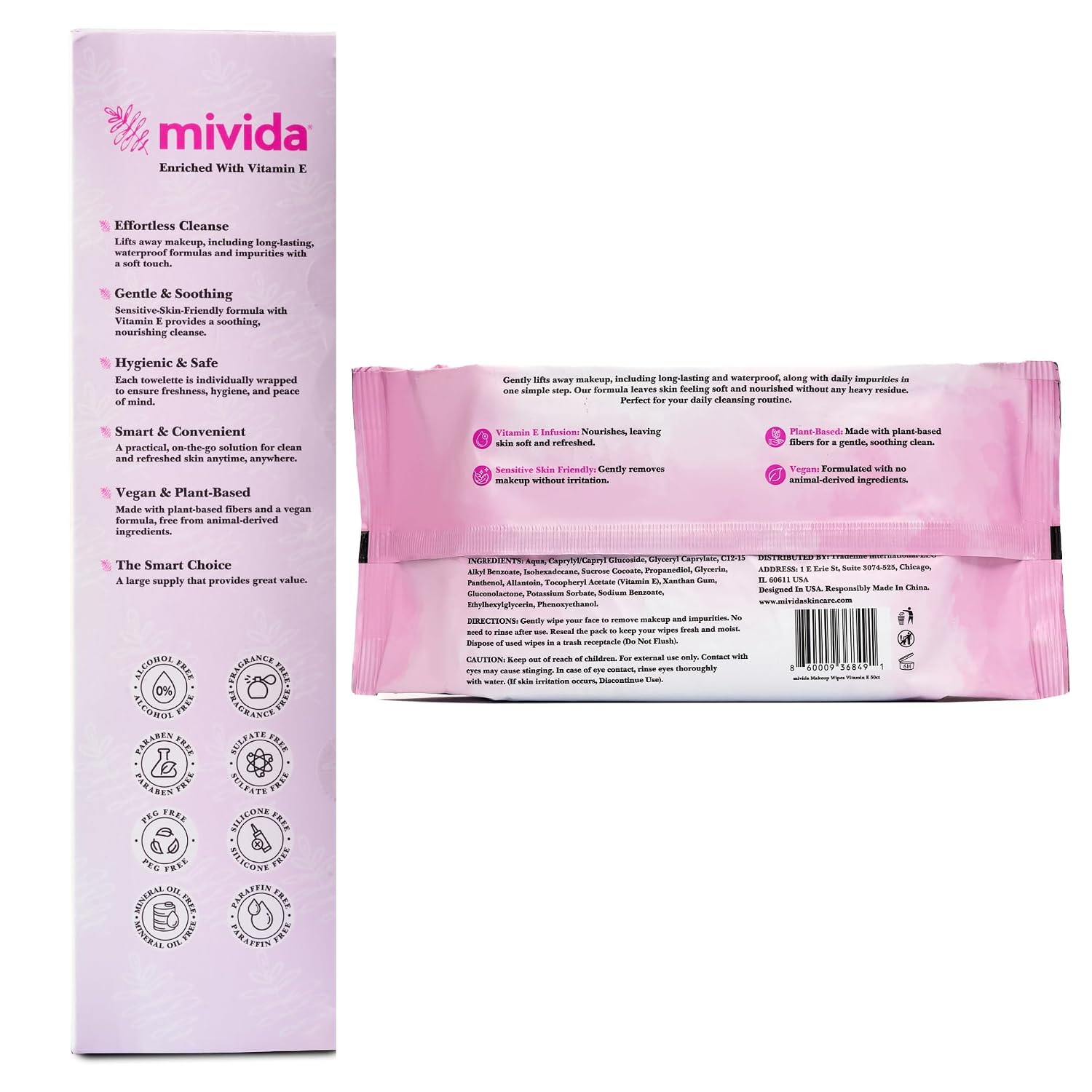 Hypoallergenic Makeup Remover Wipes Bulk Bundle | 100 makeup wipes individually wrapped + 200 Count Face Wipes (4 x 50)