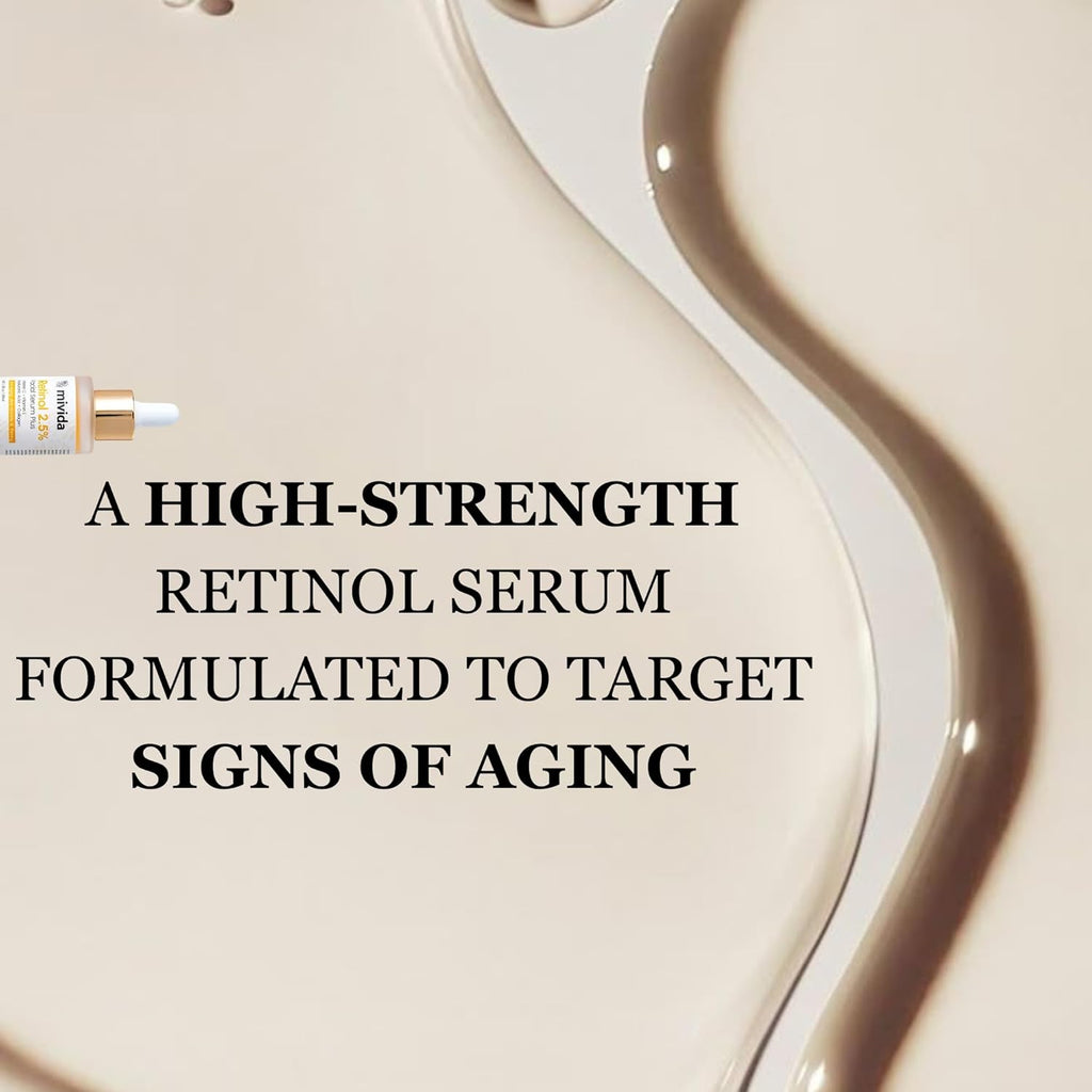 mivida 2.5% Retinol Serum – Wrinkle Reduction, Firming & Brightening (1 fl oz)