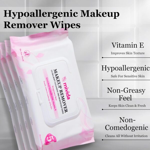 Hypoallergenic Makeup Remover Wipes | 4x50 Count Value Pack - Image 3