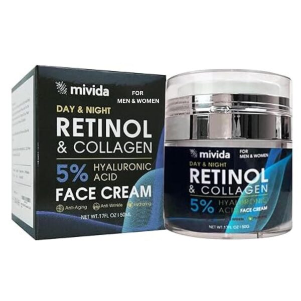 Retinol & Collagen Face Cream with 5% Hyaluronic Acid – Anti-Aging Hydrating Moisturizer - Image 6