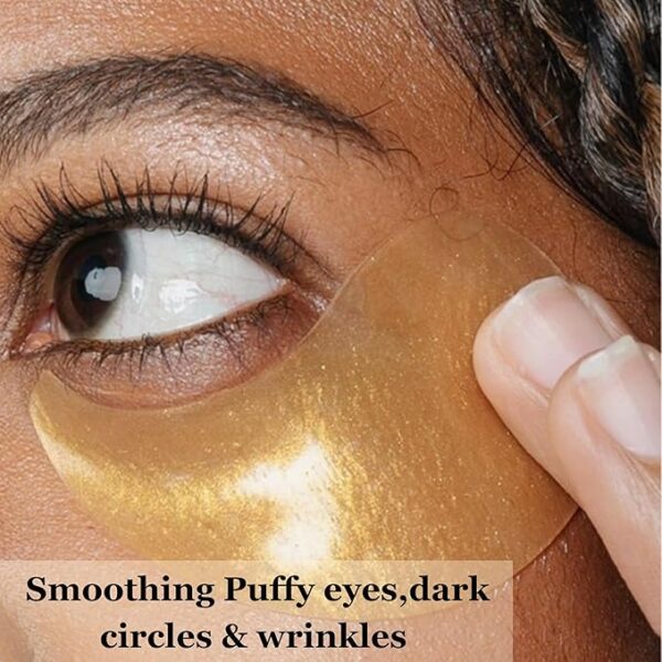 Under Eye Patches 24K Gold with Hyaluronic Acid & Niacinamide | Biodegradable | 60 Pcs - Image 3