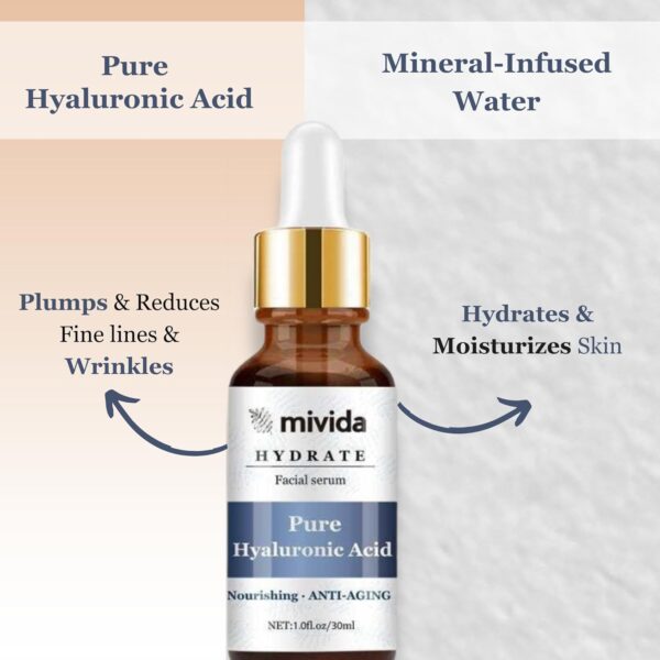 mivida Advanced Retinol Cream for Face - All-In-One Anti-Wrinkle Collagen moisturizer for Face & Neck + Pure Hyaluronic Acid Facial Serum Bundle | Alcohol Free | For All Skin Types - Image 11