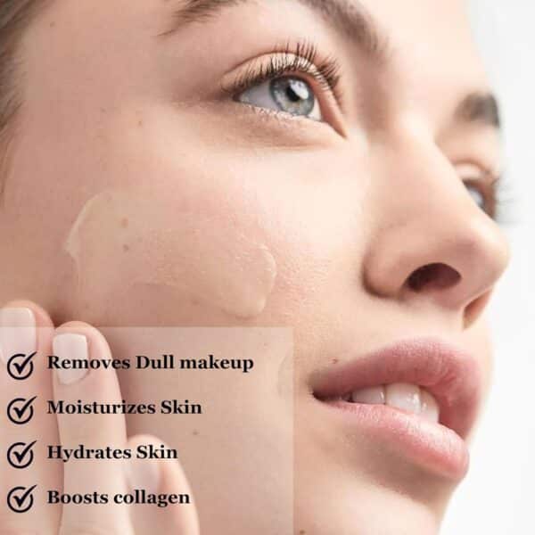 mivida Makeup Remover Facial Cleansing Balm With Essential Ceramides and Vitamin E + 24K Pure Gold Under Eye Patches with Hyaluronic Acid & Niacinamide Bundle | Biodegradable. - Image 9