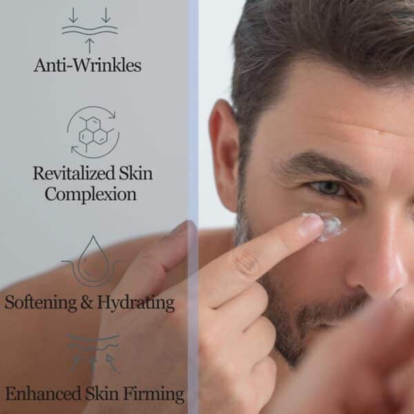 mivida Anti aging Day and Night Face Cream For Men and Collagen Eye Cream For Men +Mivida Pure Hyaluronic Acid Facial Serum + Gold Under Eye Patches with Hyaluronic Acid & Niacinamide - Image 8