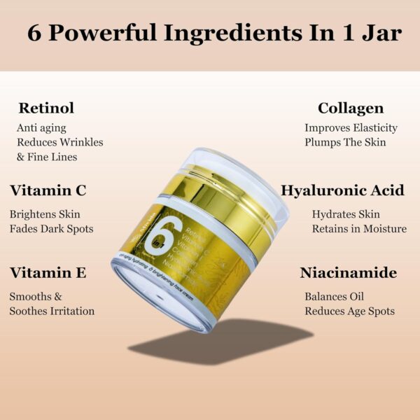 mivida Advanced Retinol Cream for Face - All-In-One Anti-Wrinkle Collagen moisturizer for Face & Neck + Pure Hyaluronic Acid Facial Serum Bundle | Alcohol Free | For All Skin Types - Image 9