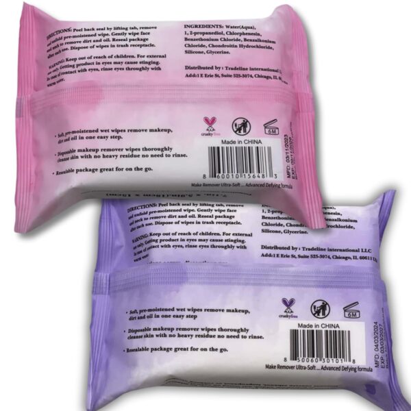 mivida Hypoallergenic Makeup Remover Wipes Bundle | Biodegradable Facial Cleansing & Towelettes Make up Remover Face Wipes | Alcohol-Free Makeup Wipes 2 x 25c Hyaluronic & Vitamin E - Image 16