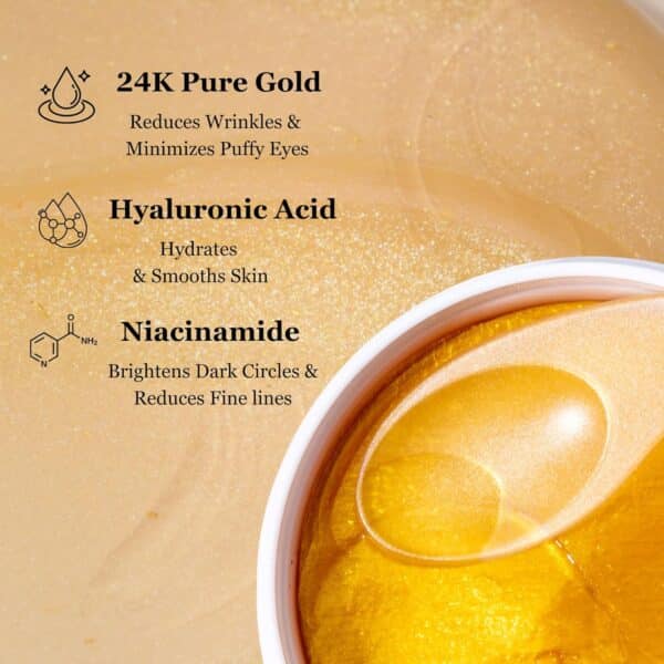 mivida Biodegradable Gold Under Eye Patches With Hyaluronic Acid & Niacinamide + Pure Hyaluronic Acid Facial Serum Bundle | Alcohol Free | For All Skin Types  Beauty & Personal Care - Image 10