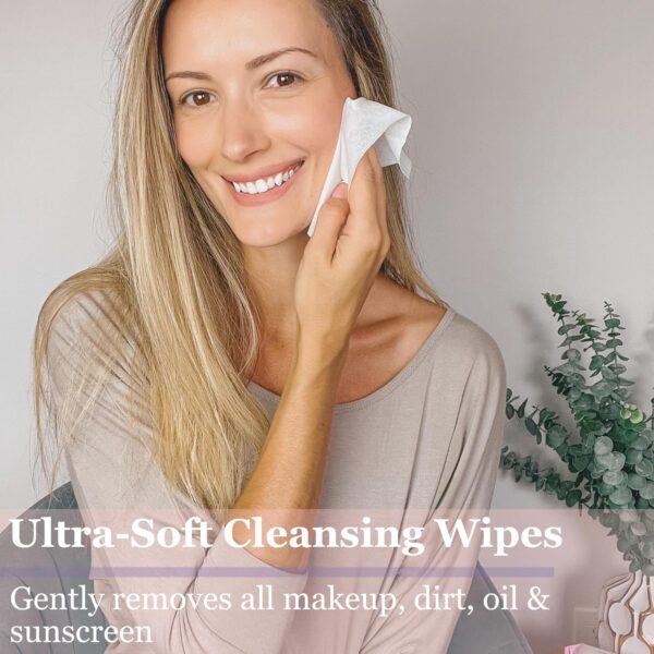 mivida Hypoallergenic Makeup Remover Wipes Bundle | Biodegradable Facial Cleansing, Facial Towelettes Make up Remover Wipes, Alcohol-Free Makeup Wipes Pack 50 ct Vitamin E + 2 x 25 ct Vitamin E - Image 10