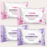 mivida Hypoallergenic Makeup Remover Wipes, Bundle (2 Hyaluronic Acid + 2 Vitamin E)