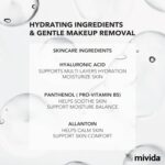 mivida Hypoallergenic Makeup Remover Wipes, Bundle (2 Hyaluronic Acid + 1 Vitamin E) - Image 6