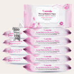 mivida Hypoallergenic Makeup Remover Wipes with Vitamin E, (10 Packs x 50 Wipes)